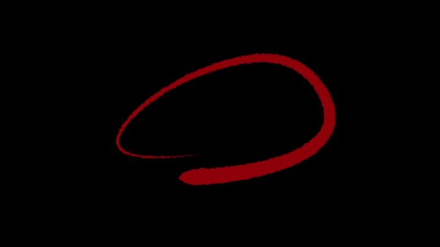 paint brush red circle intro and outro animation. 4K Video
