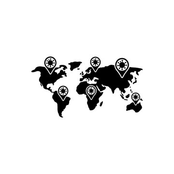 Global Pandemic Outbreak Map Icon