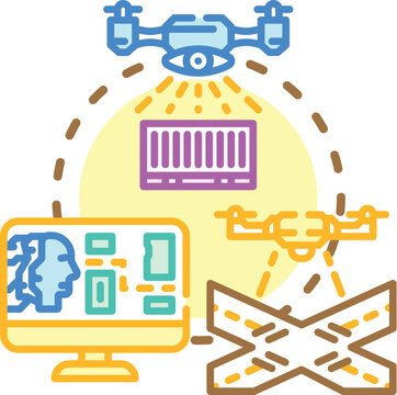 Vehicle to vehicle communication vulnerabilities, smart transportation security threats, and data attacks on autonomous driving systems are illustrated as a conceptual icon