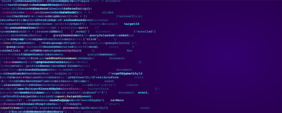 Programming computer code. Abstract visualization of coding. Digital background constructed with different symbols of code. Vector illustration.