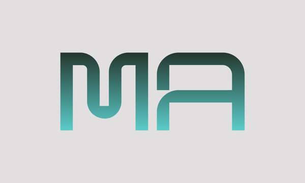 MA initials monogram letter text alphabet logo design