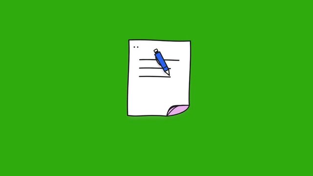 Cute Cartoon Pencil Writing and Drawing Animation Loop