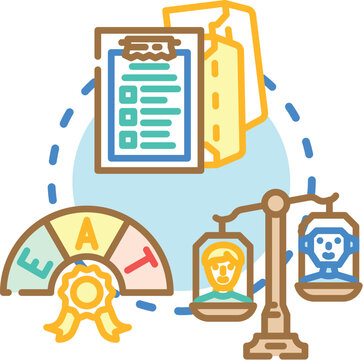 Ai system connecting to a browser window displaying ymyl content, with a user validating a checklist, illustrating the process of minimum viable product validation or content quality analysis