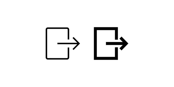 Exit square portal signs with arrow indicators for web logout functions.