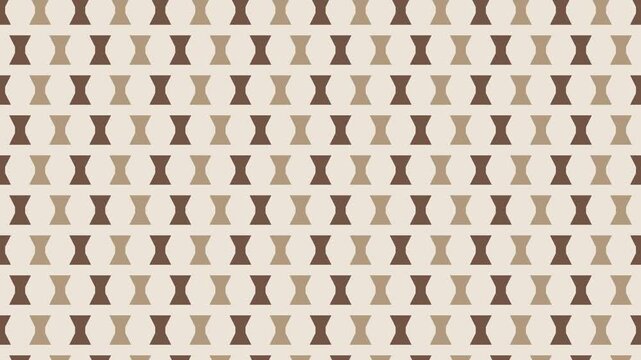 Pinched hourglass shapes rising in alternating columns in oatmeal and coffee