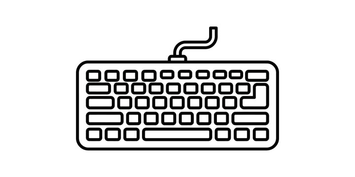 Computer keyboard icon symbolizing data entry typing and communication technology.