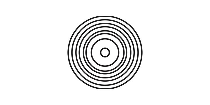 Concentric circles on transparent background for abstract design.