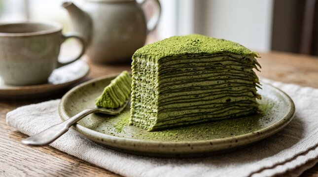 Matcha crepe cake