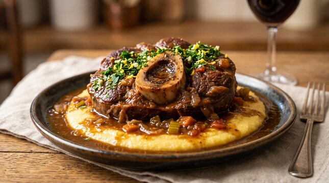 Osso buco on polenta