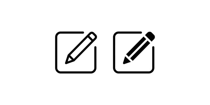Edit pencil icons inside rounded square frames for digital user interface and form design application.