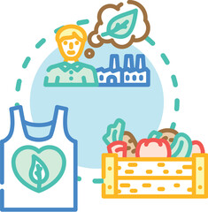 Fototapeta premium Developing eco conscious food production involves integrating sustainable practices, from seed germination to cultivating healthy crops and promoting an environmentally friendly economy