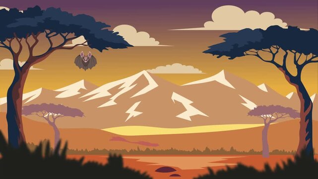 vector illustration of a desert landscape