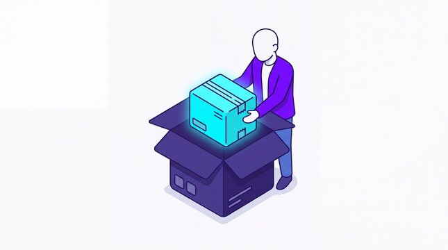 Cyber monday e-commerce shipping box delivery vektor