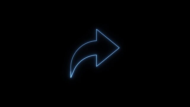Futuristic Blue Neon Share Arrow Symbol Motion Graphics for Social Media