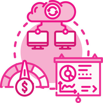 Strategic data utilization process representing data analysis. Information management. And business intelligence