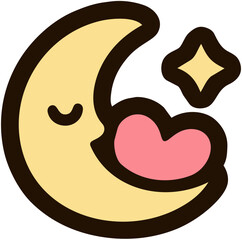 잠자는 초승달과 하트 © cafe