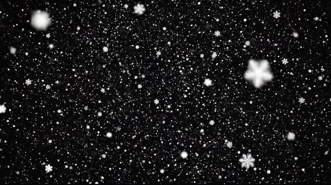 Falling snowflakes in dark background