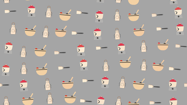 Baking and cooking icons pattern
