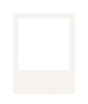 Blank vintage instant photo frame isolated on transparent background