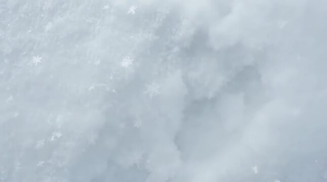 Heavy snowfall covering a footprint in the snow