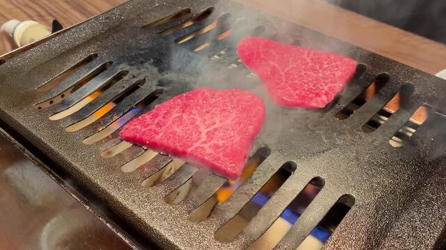 ロースターで焼くシャトーブリアン 牛肉の希少部位