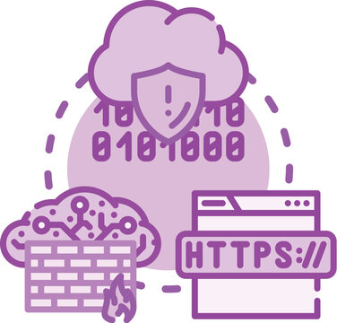 Falsified dns entries creating cybersecurity threat, illustrating a network attack distributing malware or redirecting user traffic through compromised servers and firewalls for data theft