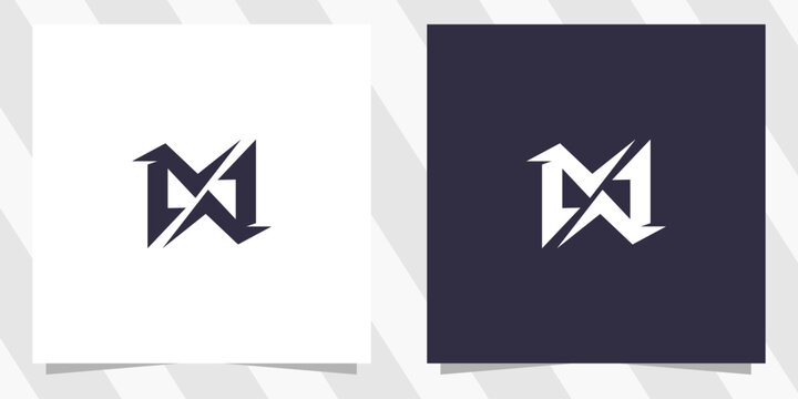 letter mw wm logo design vector