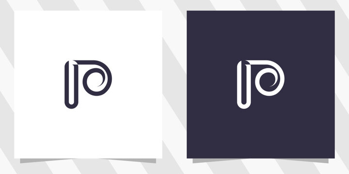 letter p logo design vector