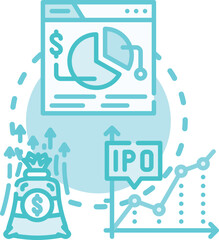 Fototapeta premium Investors are analyzing market data and financial trends to manage risks and attract capital, building investment portfolios and maximizing returns on equity