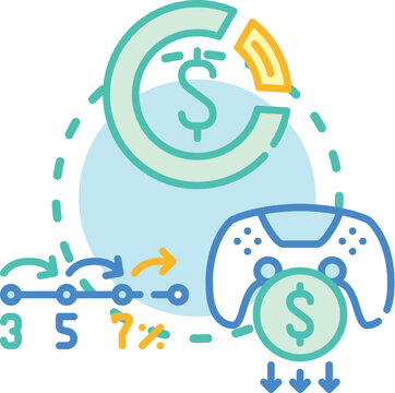 Repeat purchasers concept. Loyalty purchase, regulars spending, patron satisfaction icon vector illustration