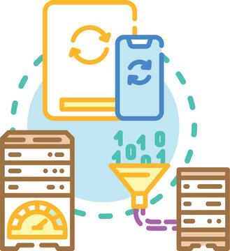 Confirmed data consistency concept. Concordance exactness, accuracy uniformity, agreement stability icon vector illustration