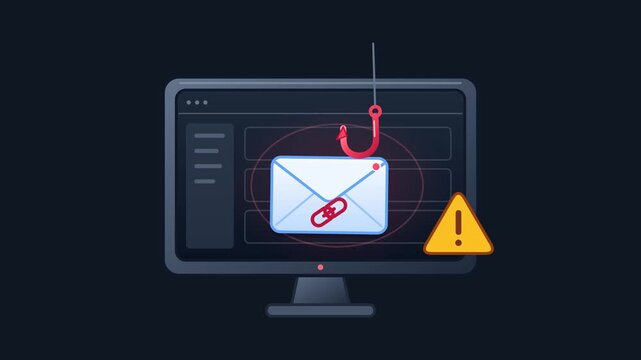 Phishing Email Cyber Attack Concept Animation