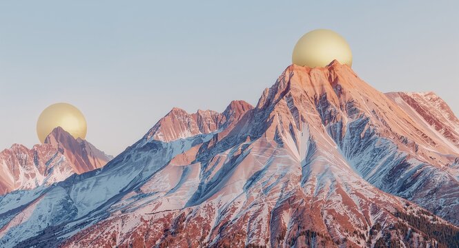 Strider stops ridge top gold sphere dips pastel strokes wash form limbs loosen gravitas shrinks, Layered warmth spills rolling gradient hush descends fibers unwind tension evaporates pleasant hum