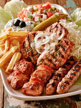 Traditional Greek Mixed Grill Platter