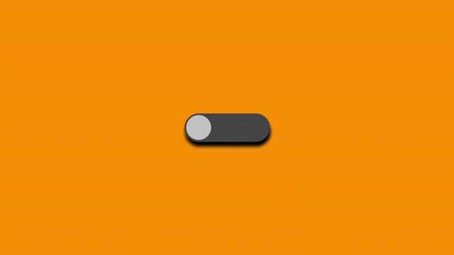 Animated toggle switches featuring diverse color variations on a flat vibrant orange background.