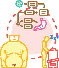 Fototapeta premium Medical professional evaluating various health conditions including joint pain, heart issues, and general sickness, illustrating a comprehensive assessment of bodily well being