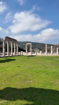 Ancient Ruins of Palace at the Archaeological Site of Aigai, Vergina, Central Macedonia, Greece