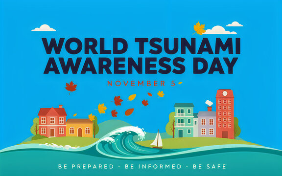 World tsunami awareness day pixel art illustration