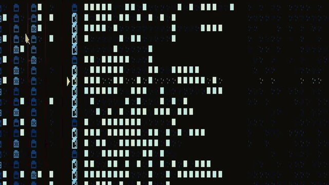 Programmer navigating text user interface on screen
