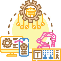 Visualizing controlled access portal concepts. Featuring user authentication. Data management. Information flow. Automated processes © sevector