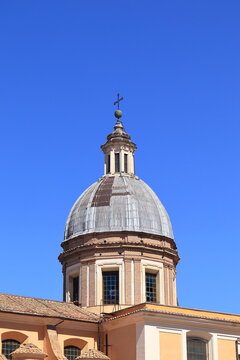 San Rocco all'Augusteo Church Tower Dome in Rome, Italy