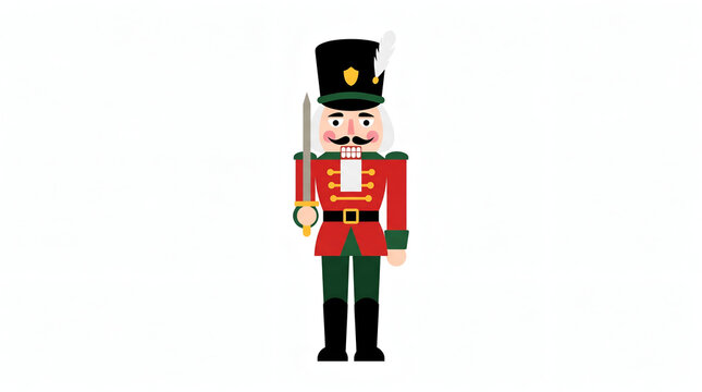 Christmas nutcracker soldier vector illustration isolated on white background