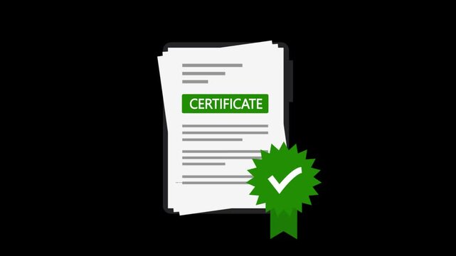 Stack of white paper with gray lines and green dot on top office document