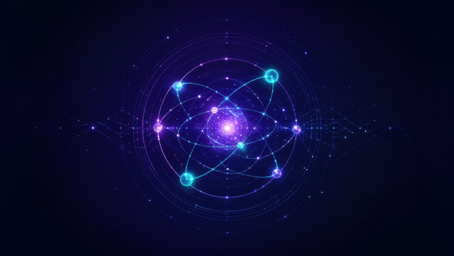 Futuristic connected digital network shown through connected digital elements on a modern technology interface