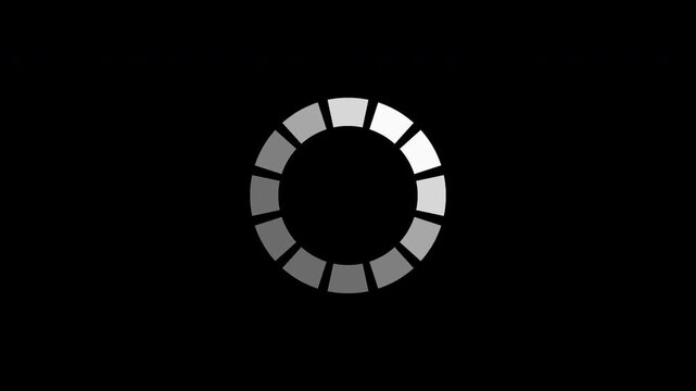 Segmented Ring Loading Spinner with Sequentially Highlighted Blocks_Transparent Background_No Text