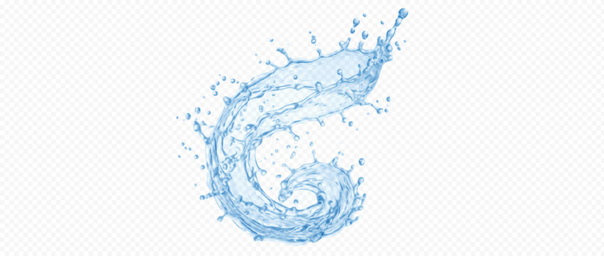 Easy-to-edit vector layers. Water splash swirl with flying droplets. Useful for mockups and editorial layouts. Five separate layers make the artwork easy to adapt to different designs.