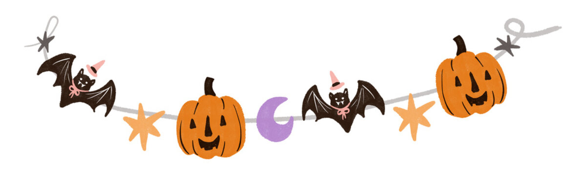 Halloween Bat and Pumpkin Garland