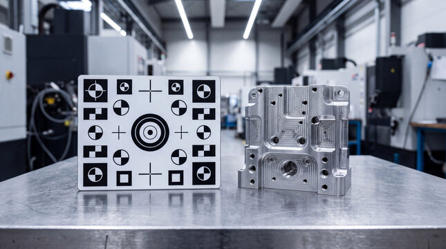 Industrial Photogrammetry Calibration Target on Inspection Table