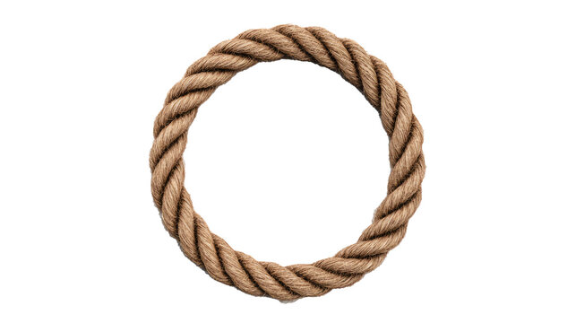 Thick natural rope twisted into a circle shape