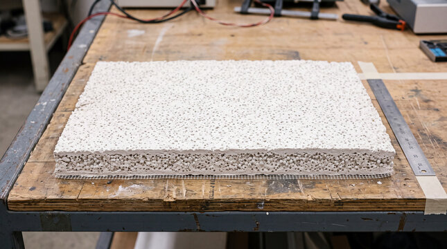 Phase-Change Wallboard Material Sample on Test Bench
